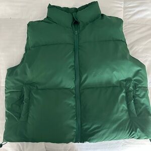 Women's Green Puffer Vest